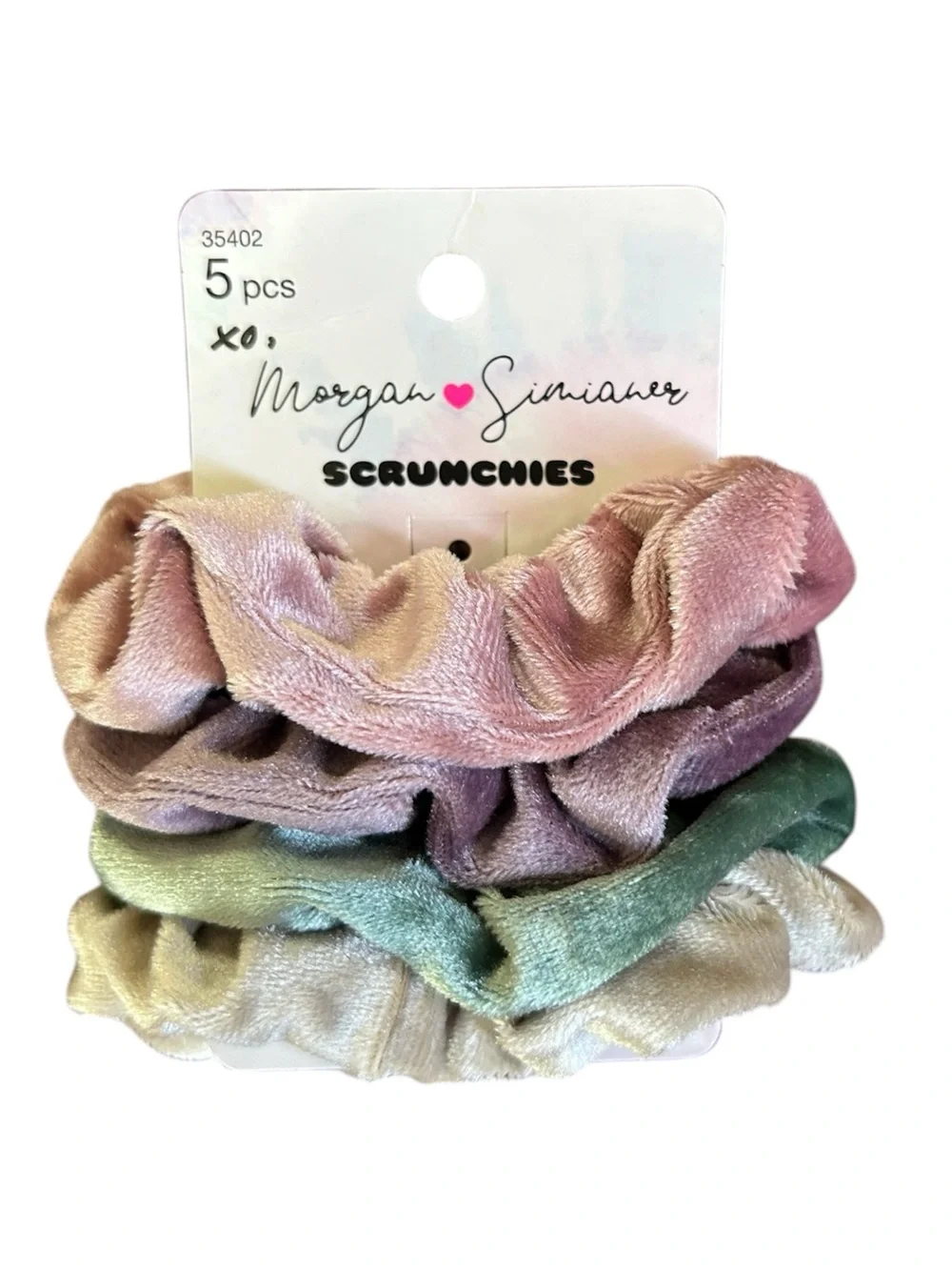 Morgan Simianer xo Scunci Velvet pastel scrunchies